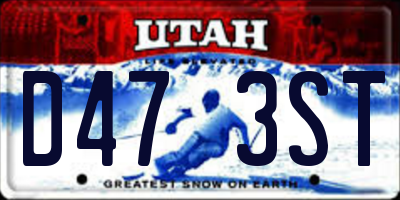 UT license plate D473ST