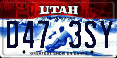 UT license plate D473SY