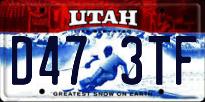 UT license plate D473TF