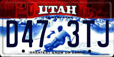 UT license plate D473TJ