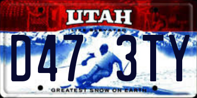 UT license plate D473TY