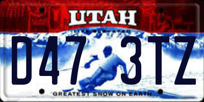 UT license plate D473TZ
