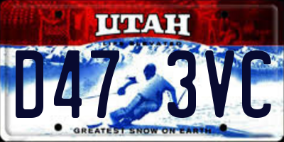 UT license plate D473VC
