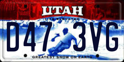 UT license plate D473VG