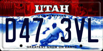 UT license plate D473VL