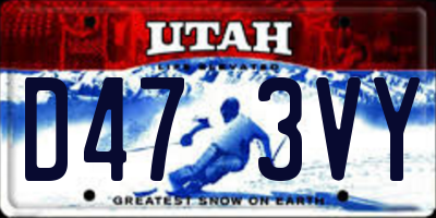 UT license plate D473VY