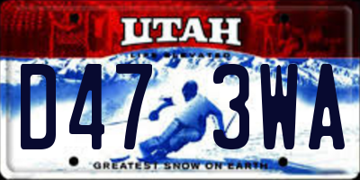 UT license plate D473WA