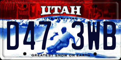 UT license plate D473WB
