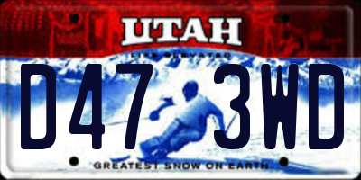 UT license plate D473WD