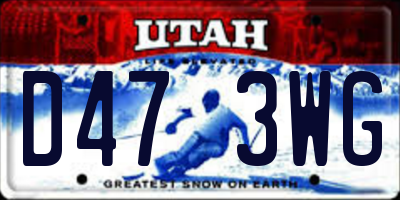 UT license plate D473WG