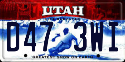 UT license plate D473WI