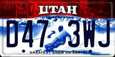 UT license plate D473WJ