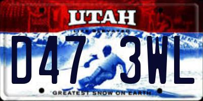 UT license plate D473WL
