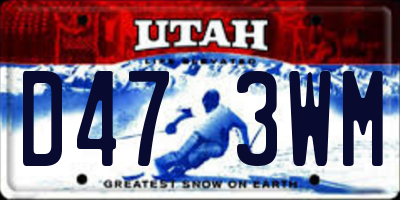 UT license plate D473WM