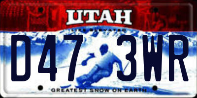 UT license plate D473WR
