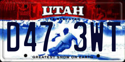 UT license plate D473WT