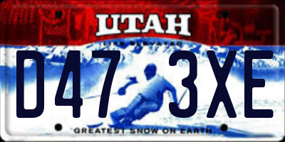 UT license plate D473XE