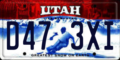 UT license plate D473XI