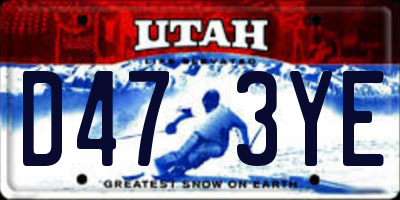 UT license plate D473YE