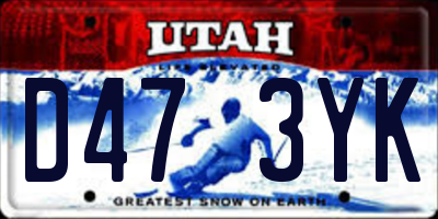 UT license plate D473YK