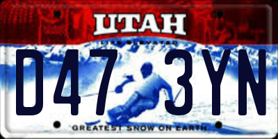 UT license plate D473YN
