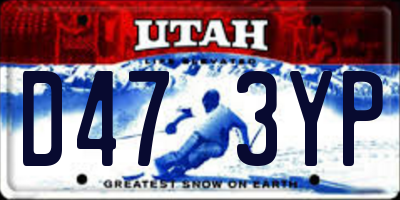UT license plate D473YP