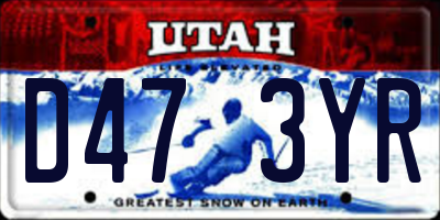 UT license plate D473YR