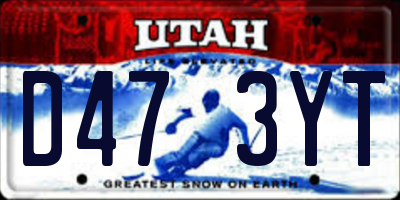UT license plate D473YT