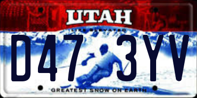 UT license plate D473YV