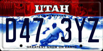 UT license plate D473YZ