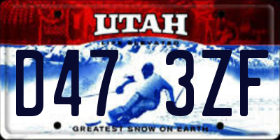 UT license plate D473ZF