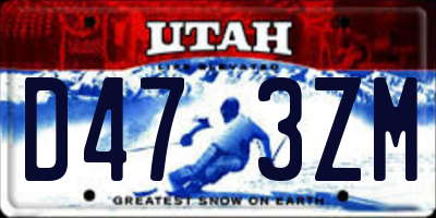 UT license plate D473ZM