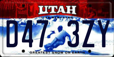 UT license plate D473ZY