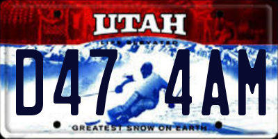 UT license plate D474AM