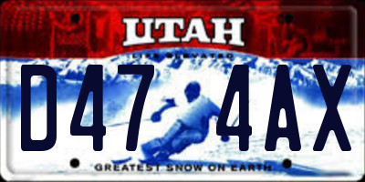 UT license plate D474AX