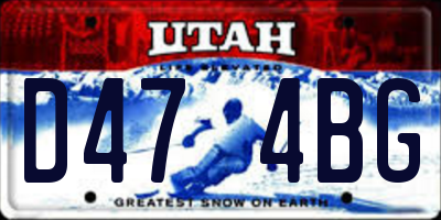 UT license plate D474BG