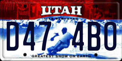 UT license plate D474BO
