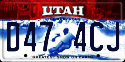 UT license plate D474CJ