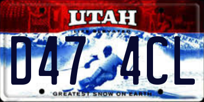 UT license plate D474CL