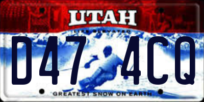 UT license plate D474CQ