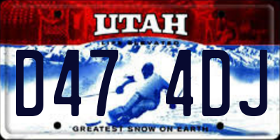 UT license plate D474DJ