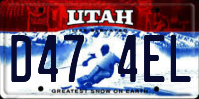 UT license plate D474EL