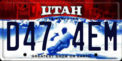 UT license plate D474EM