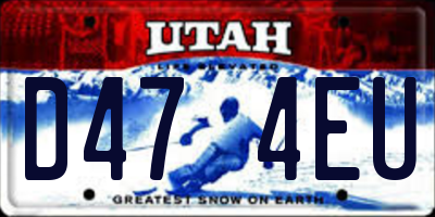 UT license plate D474EU