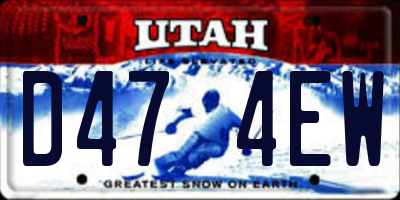 UT license plate D474EW