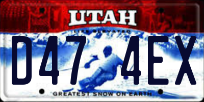 UT license plate D474EX