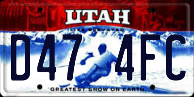 UT license plate D474FC