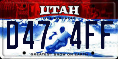 UT license plate D474FF