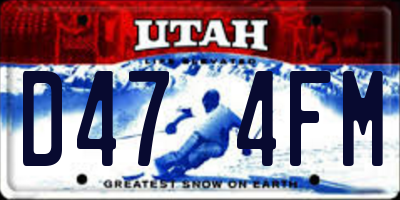 UT license plate D474FM