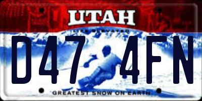UT license plate D474FN